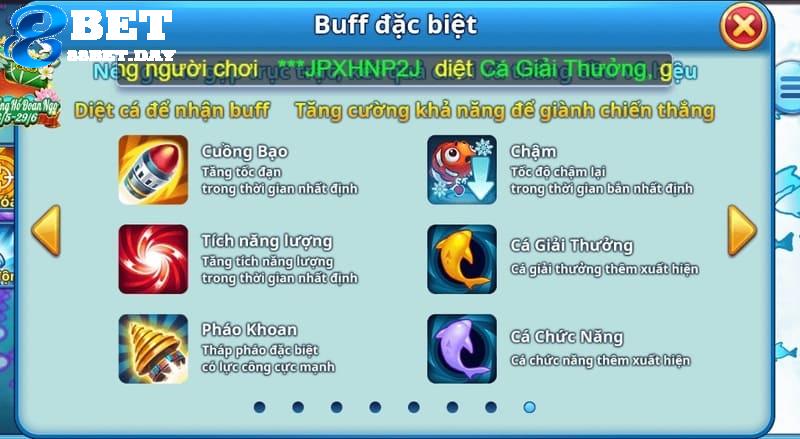 Lucky Fishing – Tận hưởng game bắn cá vui vẻ, sống động 10 Đối với các buff đặc biệt, hãy tận dụng một cách tối đa